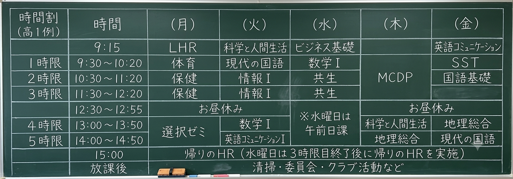 時間割 - スクールライフ - 星槎学園 北斗校
